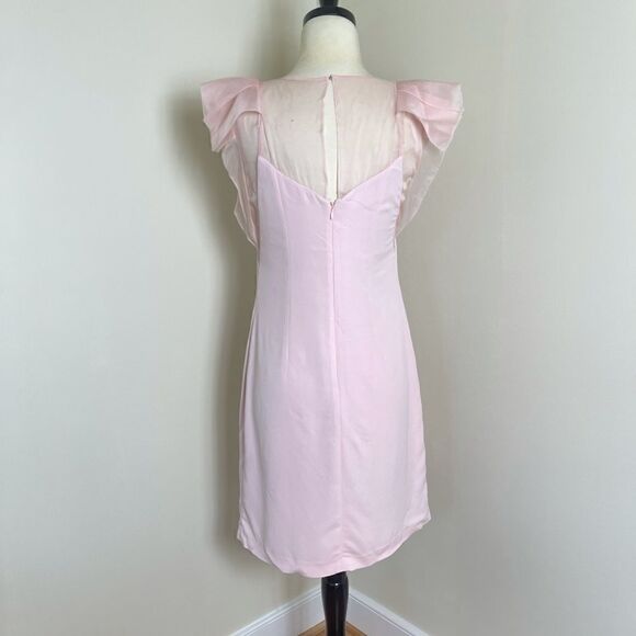 Rebecca Taylor Ruffle Sleeve Pink Mini Dress - Picture 3 of 6